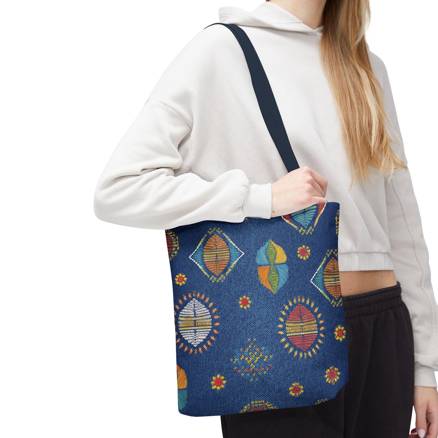 DIWALI DENIM PRINT CANVAS BAG HIGH-QUALITY 100% SPUN POLY 3 SIZES BAG-205-5