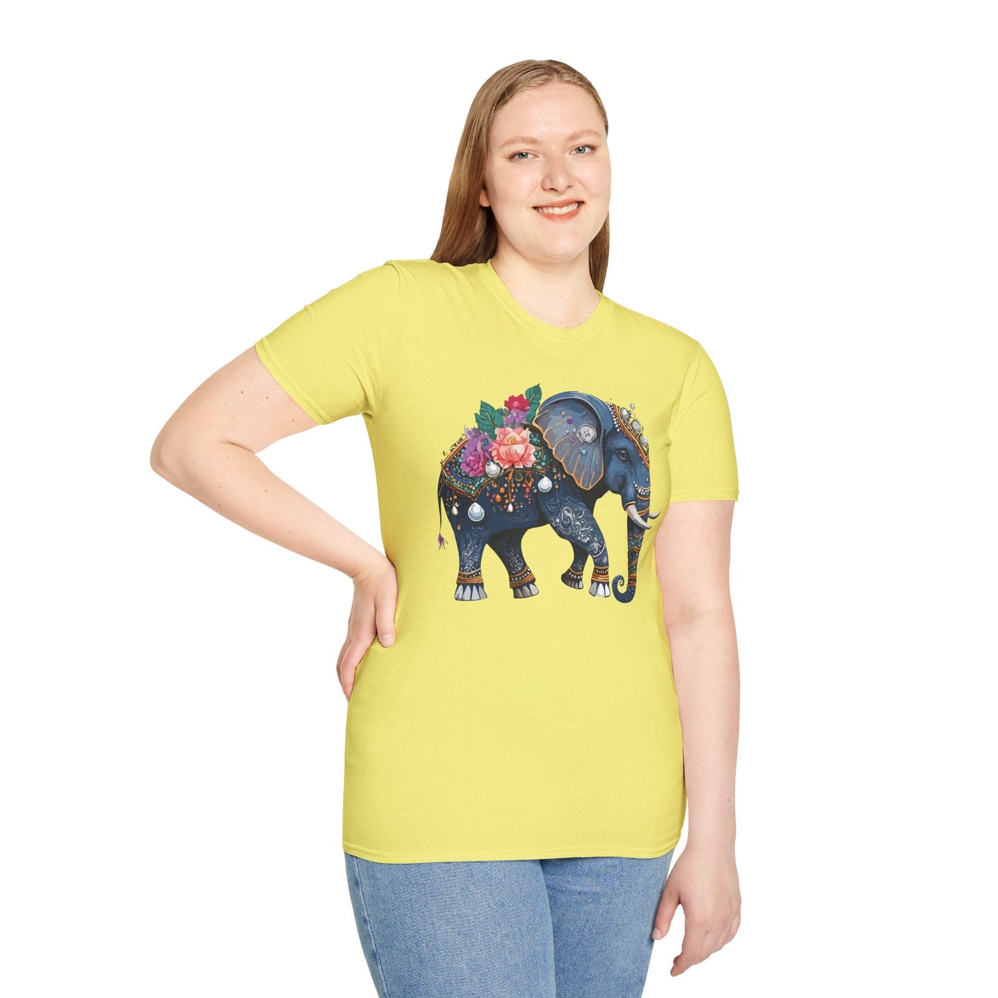 Elephant T Shirt Unisex Softstyle Tee Gildan 64000 100 Percent Cotton Comfort Everyday