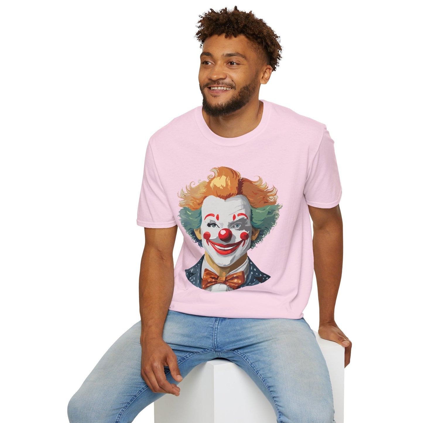 Unisex Short Sleeve Softstyle Clown T Shirt With Funny Man Circus Theme Tee Gildan 64000