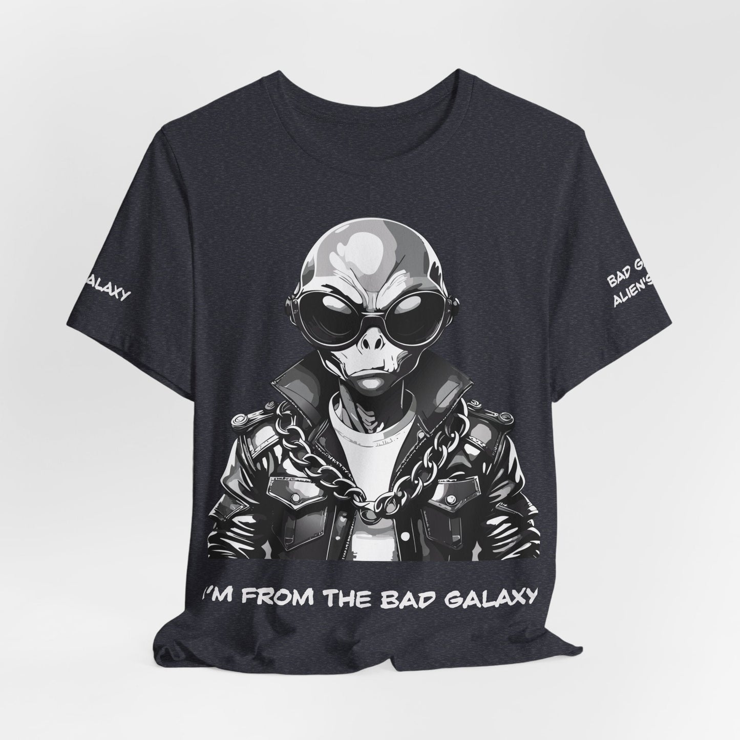 Tee Shirt With Alien From Bad Galaxy 100 Percent Cotton Made To Order Eco Friendly Inks Tee