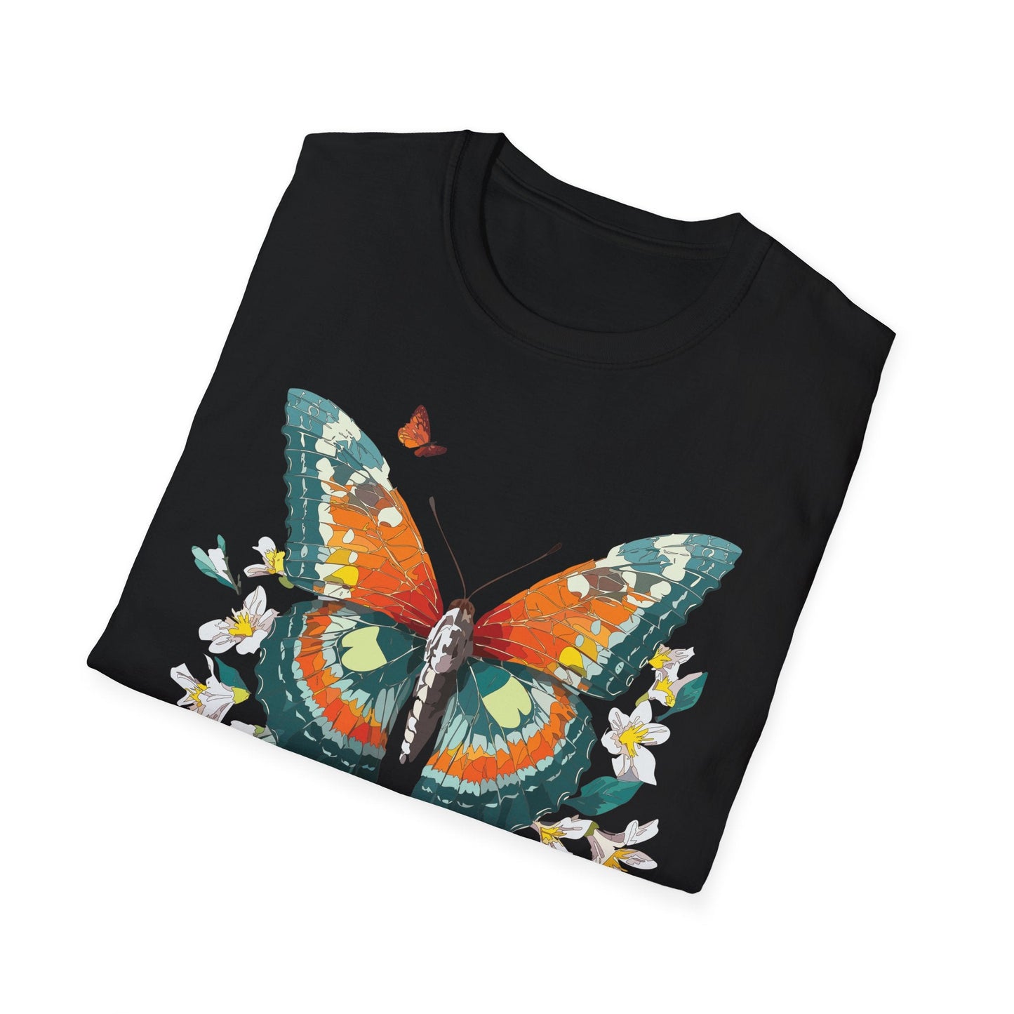 Butterfly T Shirt Unisex Softstyle Gildan 64000 100 Percent Ring Spun Cotton Monarch Tee