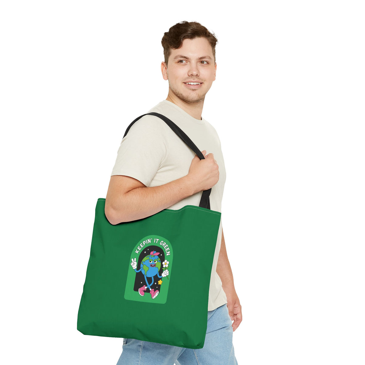 ECO GREEN COLOR CANVAS BAG HIGH-QUALITY 100% SPUN POLYESTER 3 SIZES BAG-E6