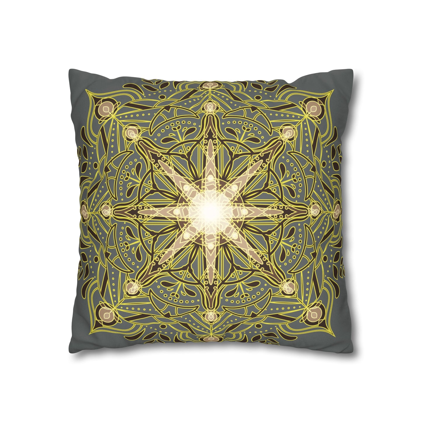 Faux Suede Pillowcase with Ornament