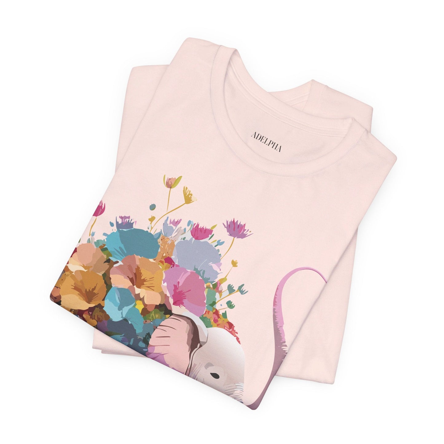 Adelpha Elephant Graphic Tee Unisex Short Sleeve Vintage Inspired Art Design Shirt