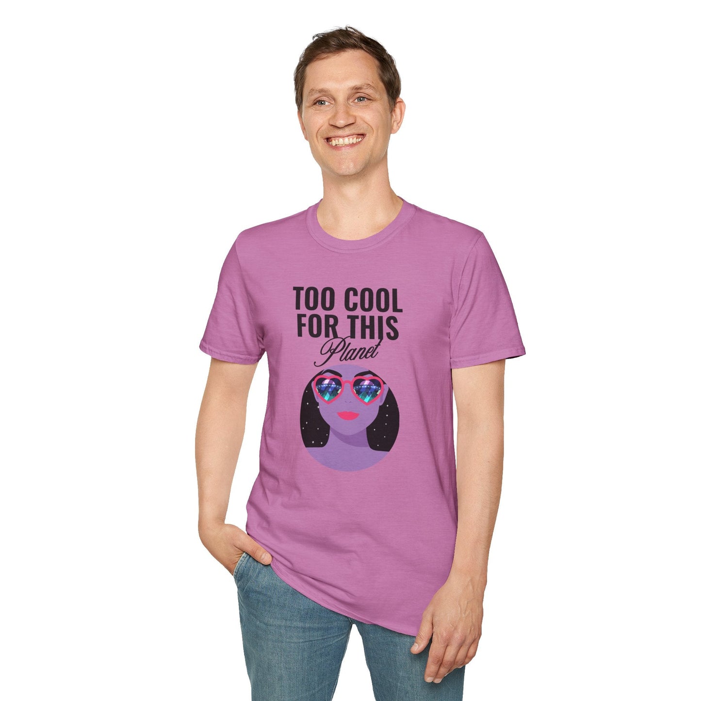 Too Cool For This Planet TShirt  Retro Alien Sunglasses Graphic Tee