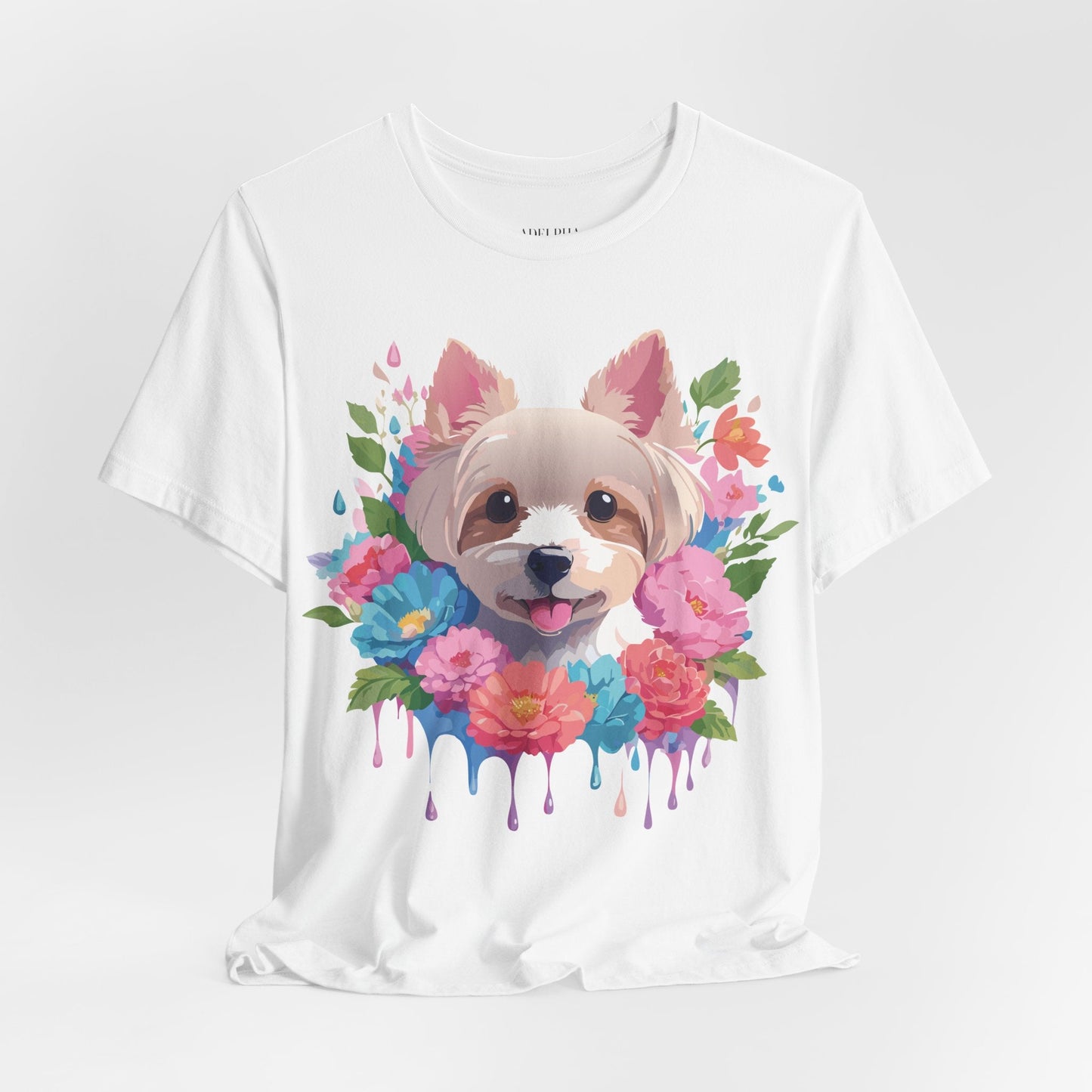 Unisex Graphic T Shirt With Original Adelpha Artwork Vintage Inspired Dog Design