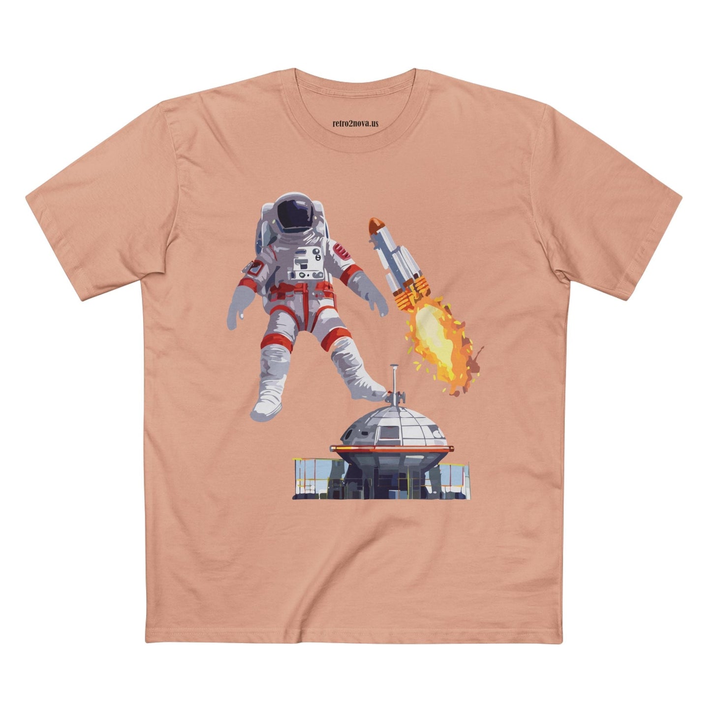 Cosmos Astronaut Shirt Unisex Premium Cotton Tee With Original Art Design Retro2Nova Collection