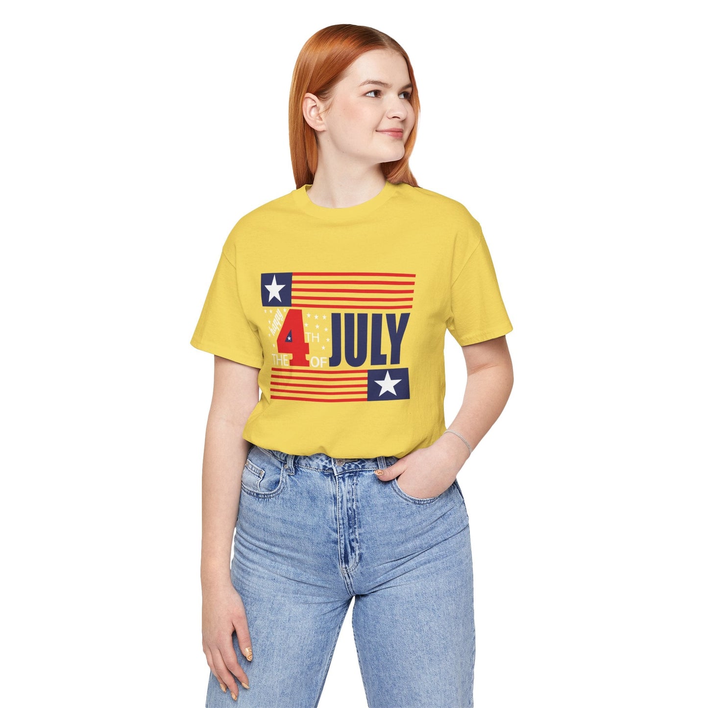4th of July Flag Independence Day Graphic Unisex Cotton T-Shirt 014