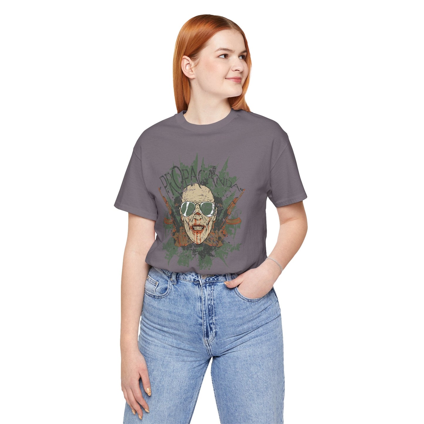 Retro Skull Floral Graphic Design Unisex Cotton T-Shirt G-2