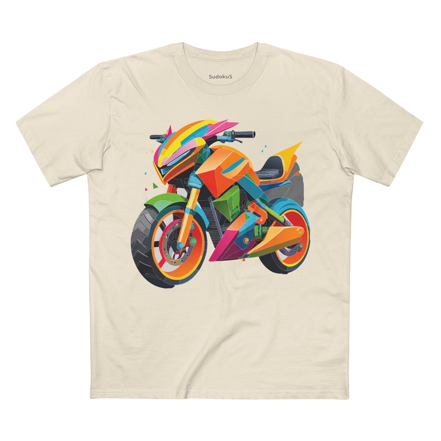 Moto Bike Graphic Unisex 100 Cotton Staple Tee 7