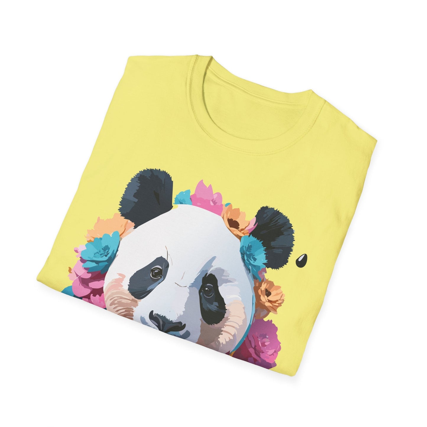 Unisex Panda Shirt Softstyle Cotton Tee For Everyday Wear With Cute Animal Print