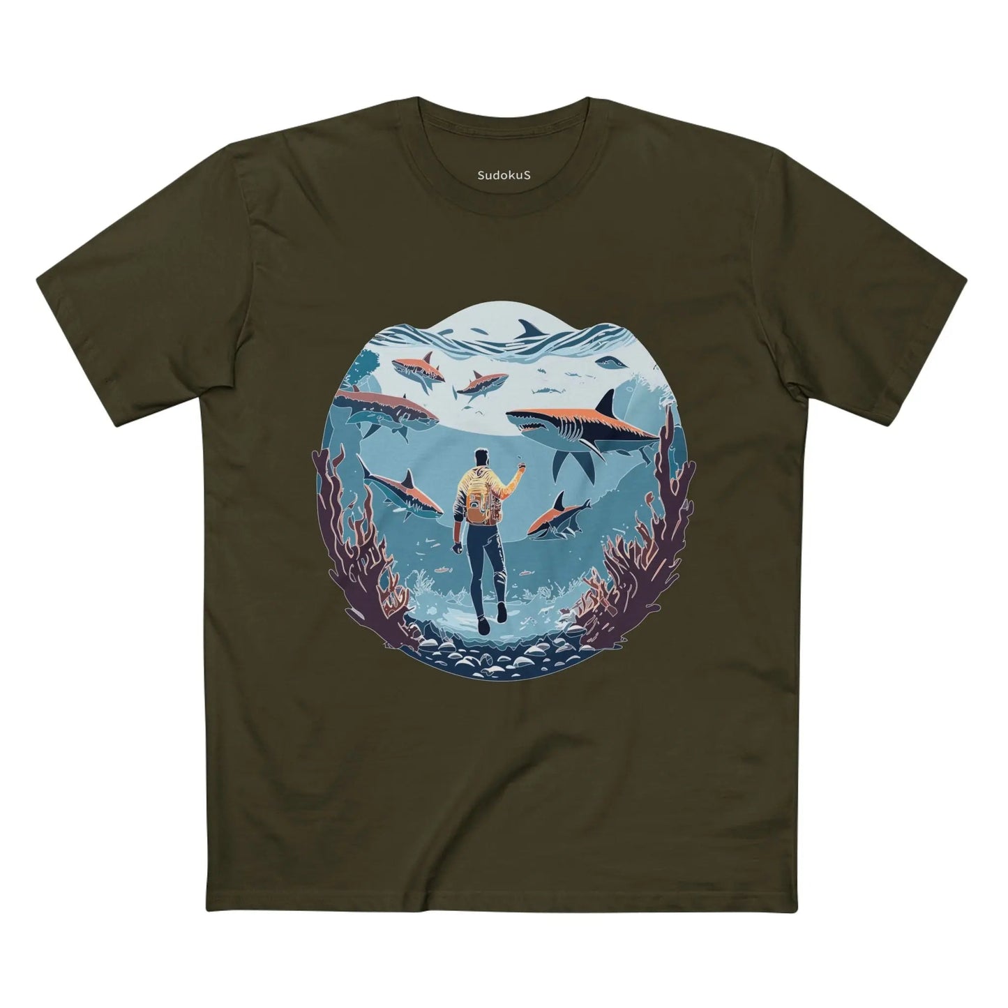 Ocean Coast Graphic Unisex 100 Cotton Staple Tee 4