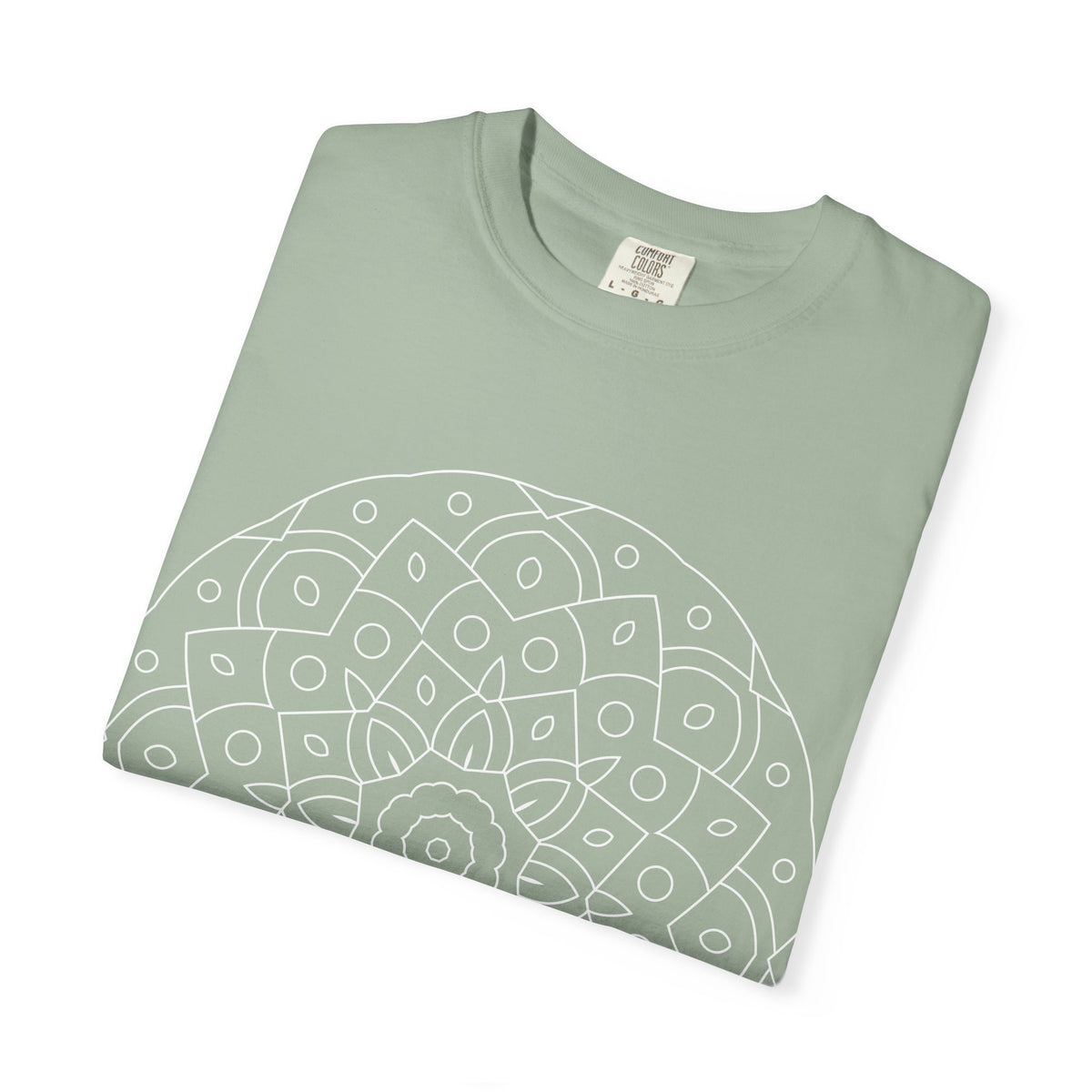 Unisex Garment Dyed Cotton T-Shirt with Mandala Graphic Design
