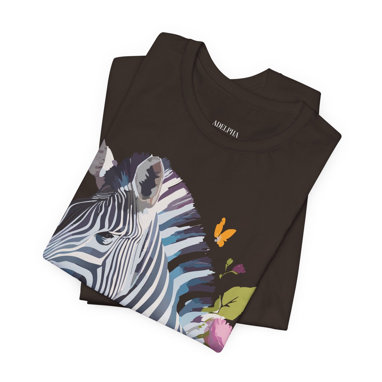 Unisex Zebra Graphic Tee Featuring Adelpha Artwork Vintage Inspired Short Sleeve Shirt
