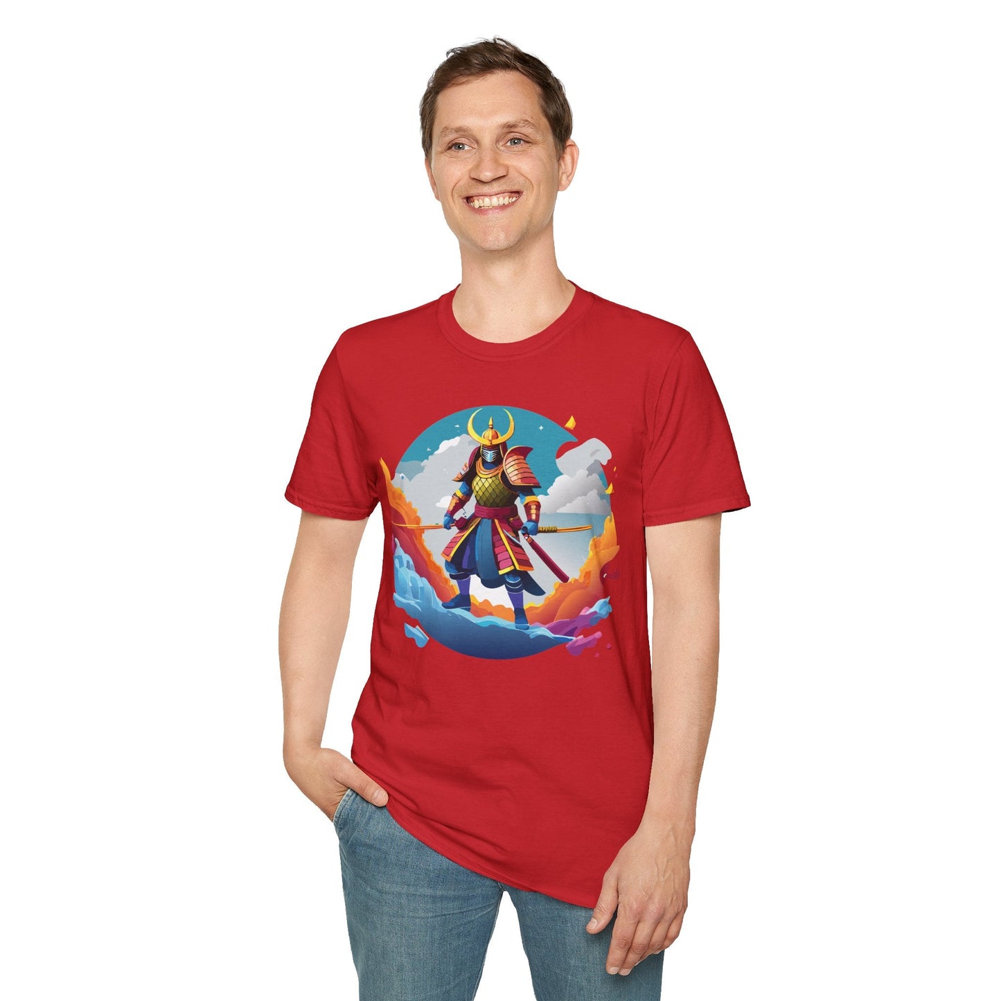 Samurai Shirt Unisex Gildan Softstyle 64000 Tee 100 Percent Ring Spun Cotton Lightweight