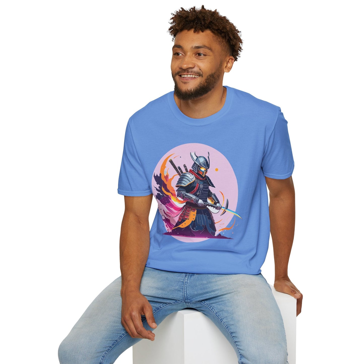 Samurai Shirt Unisex Short Sleeve Tee With Samurai Print Softstyle Gildan 64000 Ring Spun Cotton