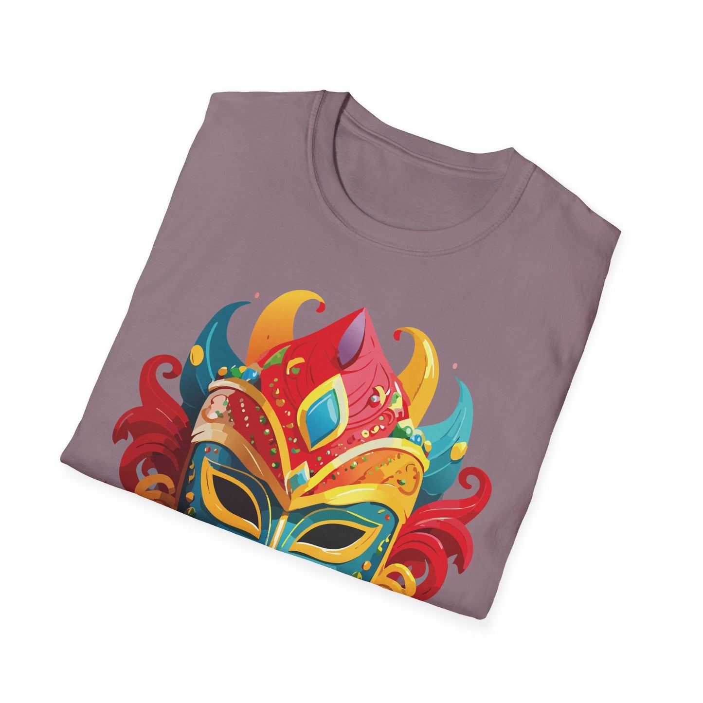 Unisex Mask Tee Shirt Gildan Softstyle 64000 Ring Spun Cotton Breathable Masquerade Design