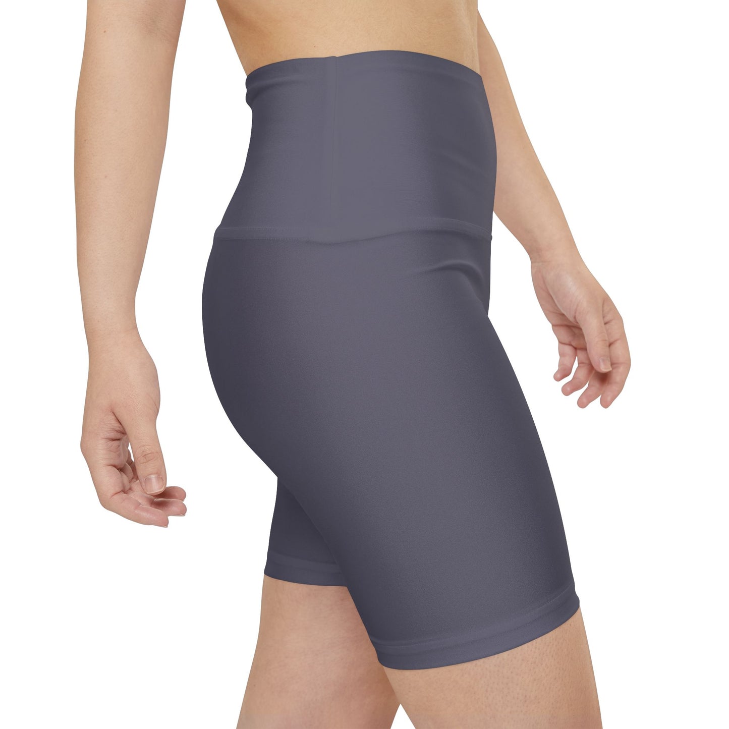 Foggy Purple Workout Shorts — Women's High-Waist Performance Biker Shorts