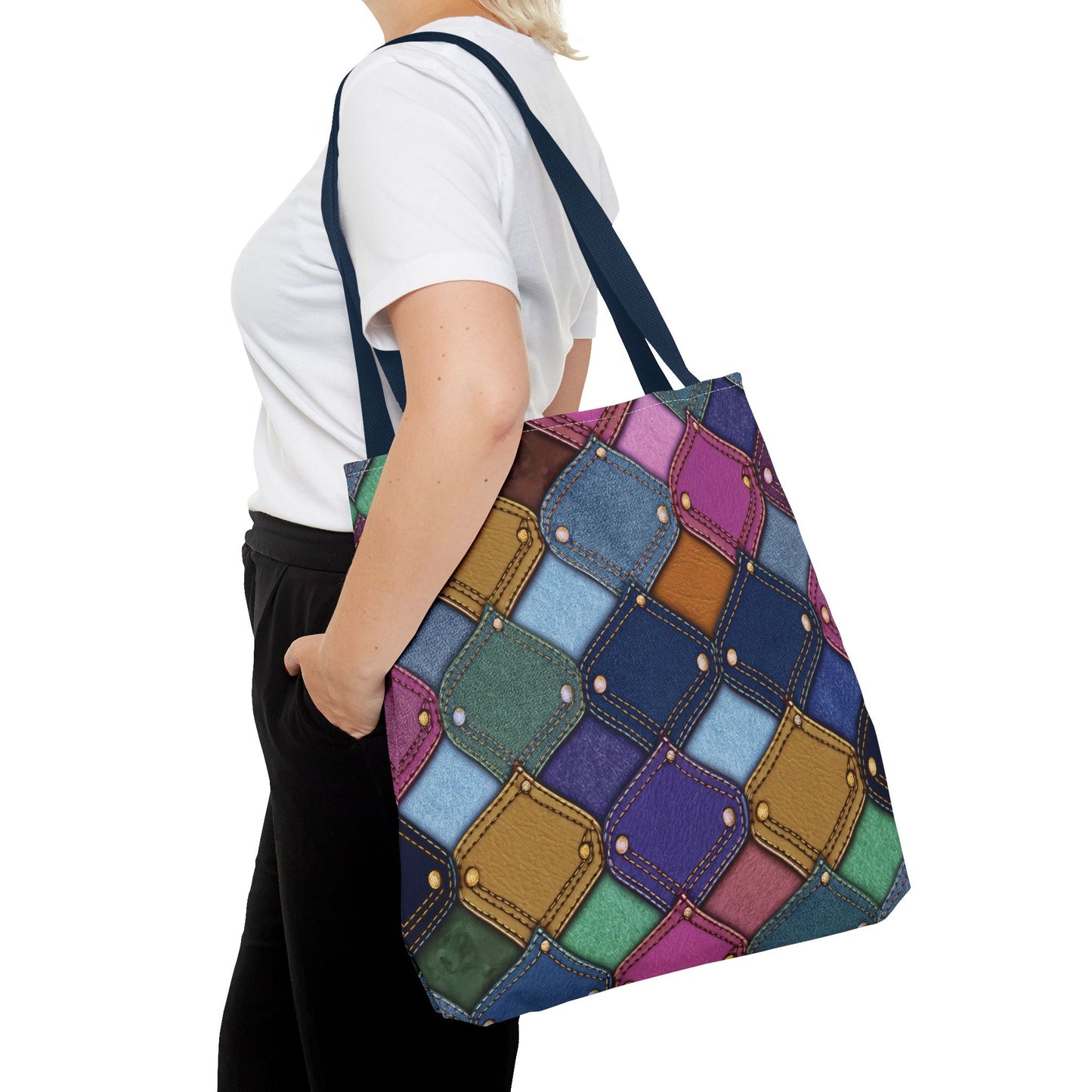 Denim Canvas Bag, Tote Bag Denim Printify