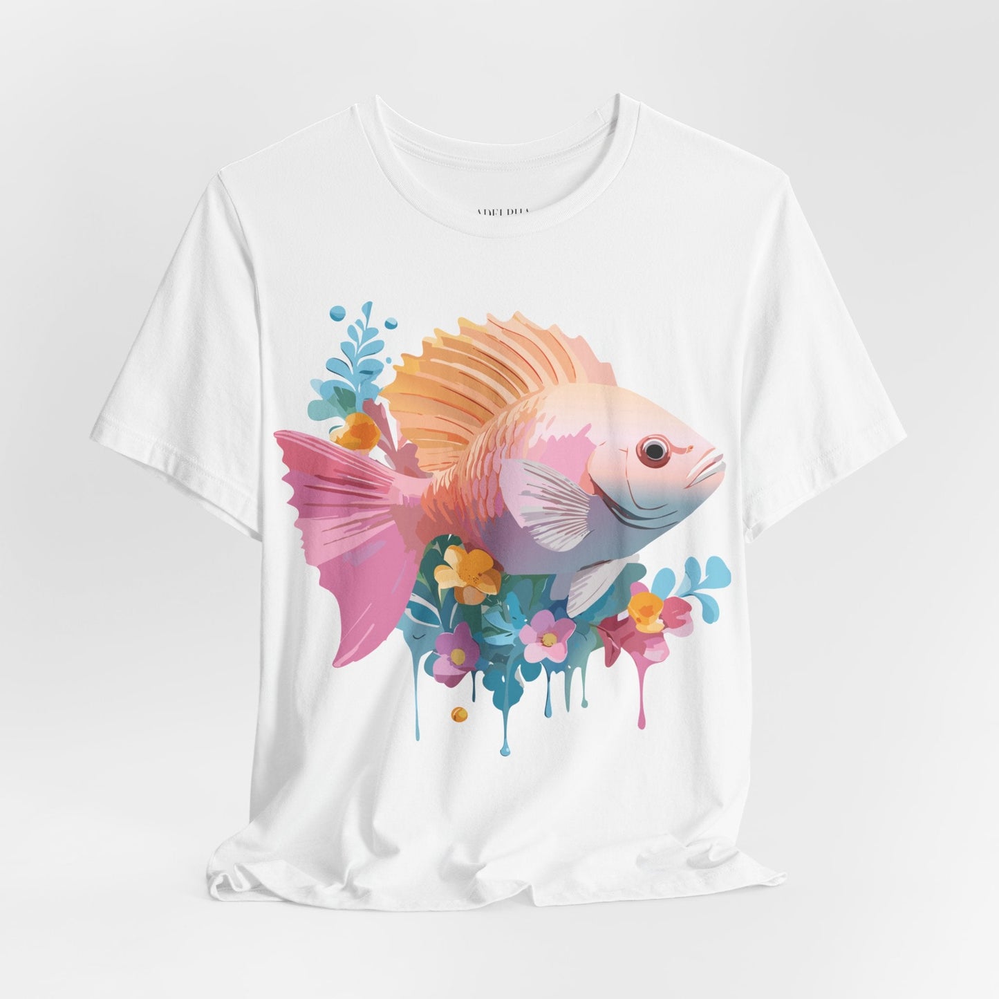 Adelpha Fish Shirt Unisex Graphic Tee With Vintage Inspired Artwork Short Sleeve
