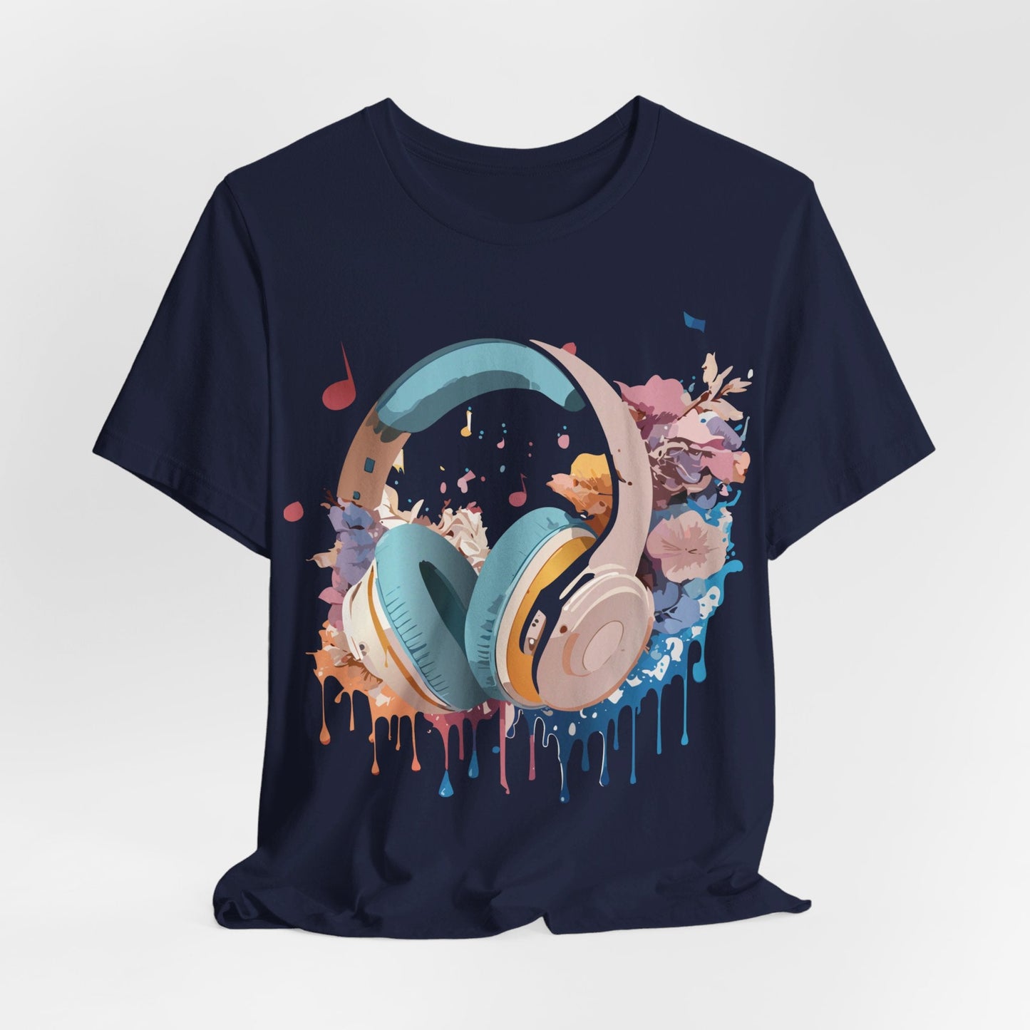 Music Graphic Unisex 100 Cotton Vintage Art with Musical Elements Tee 1