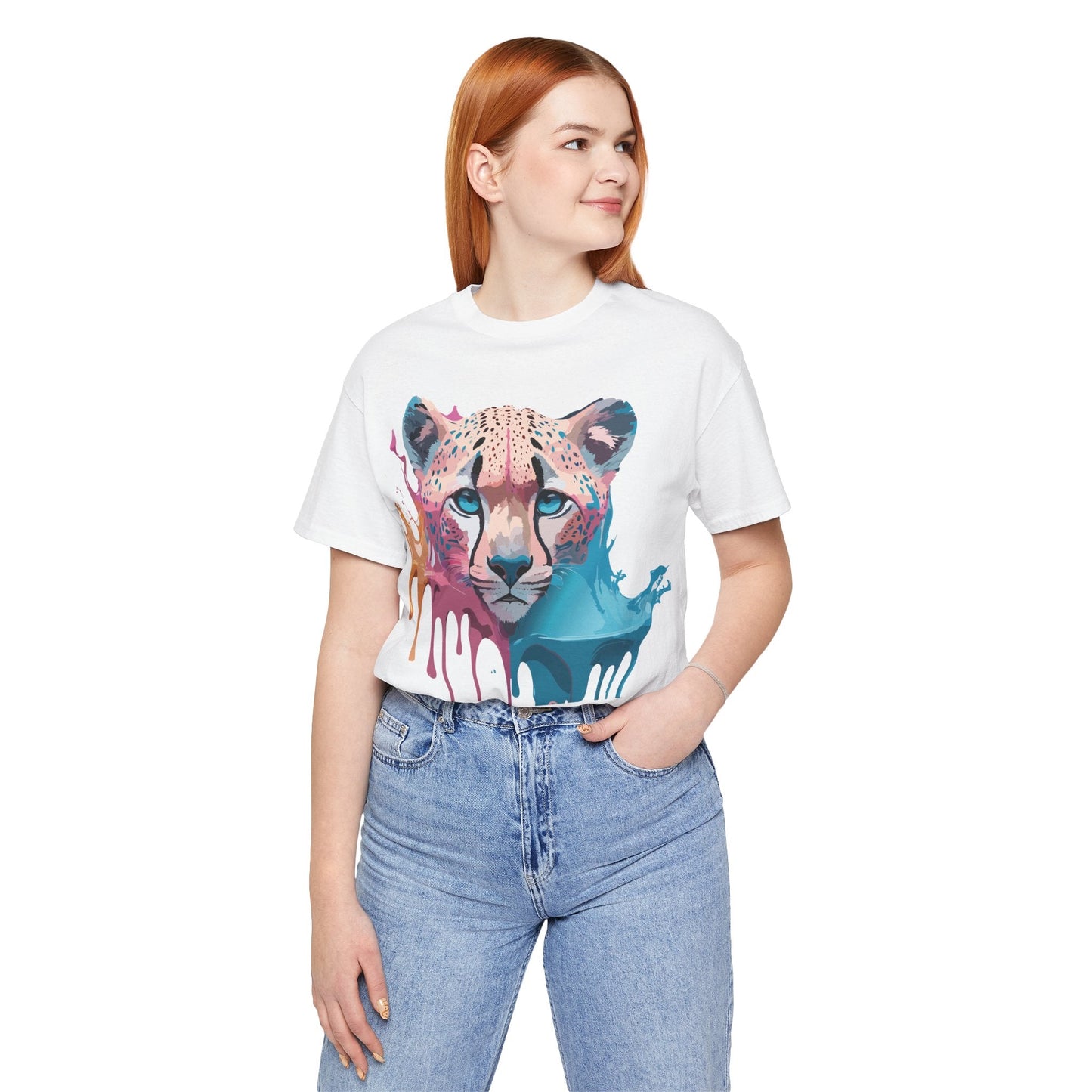 Cheetah Graphic Tee Unisex Jersey Short Sleeve Vintage Inspired Artwork Adelpha