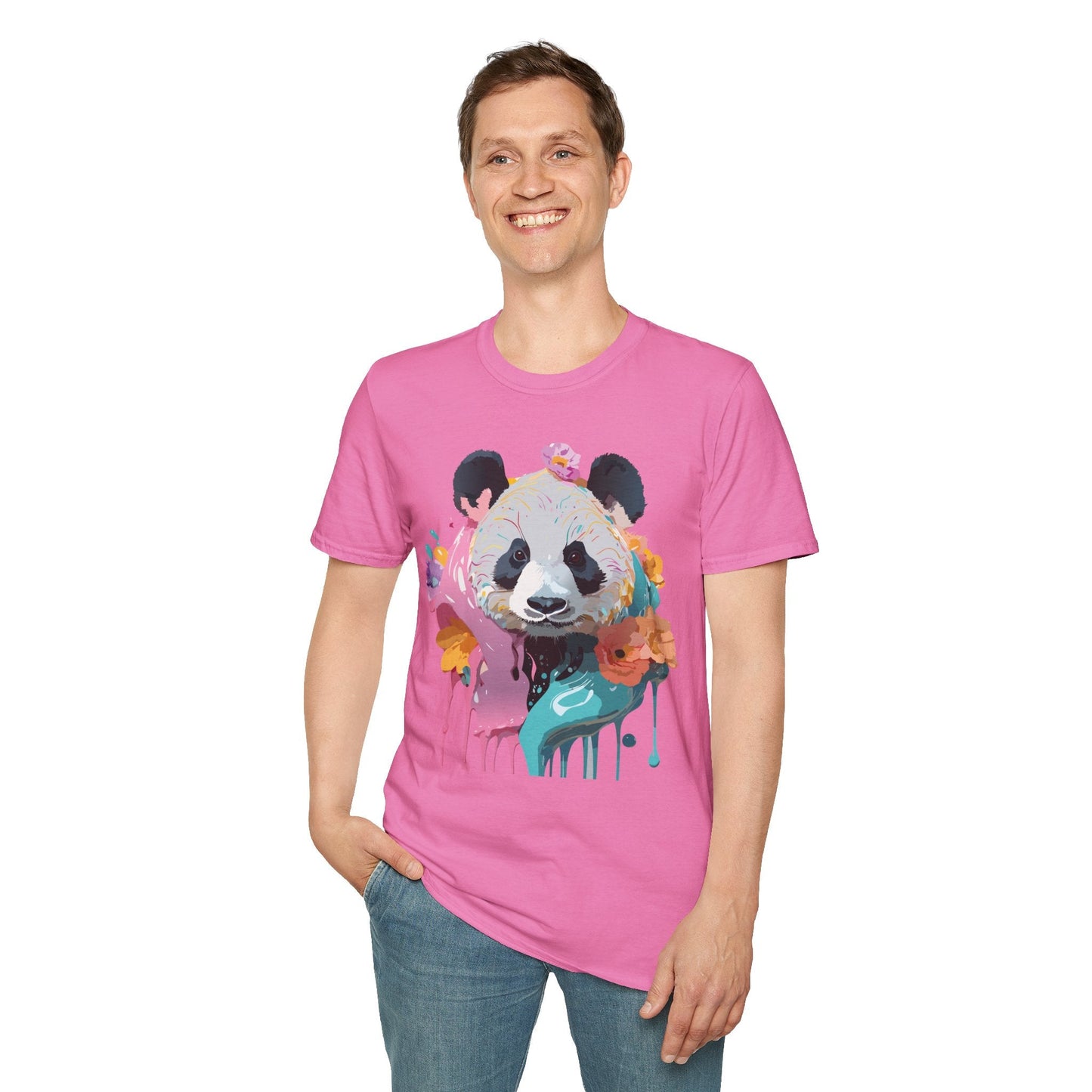 Gildan Softstyle Panda Shirt Unisex T Shirt With Panda Animal Design 100 Percent Cotton Tee