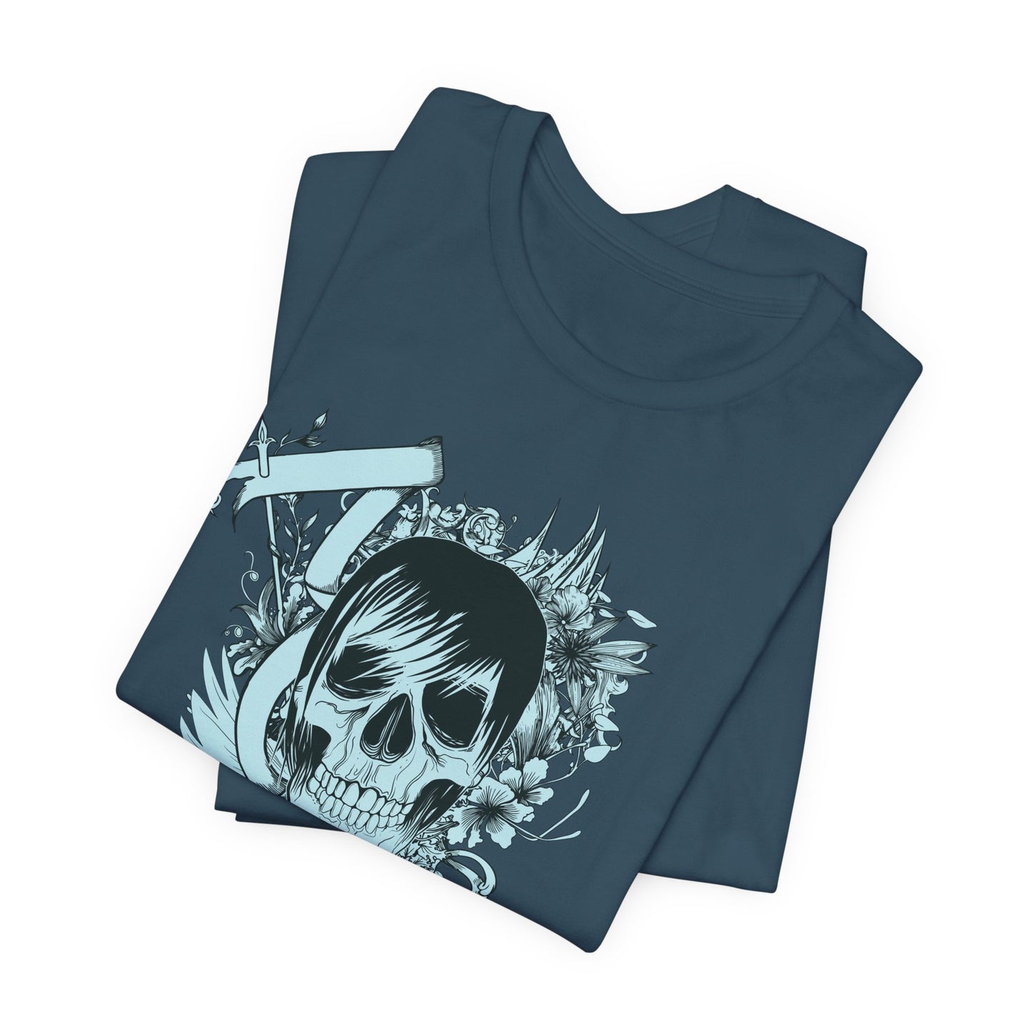 Sky Skull Graphic Design Tee, Skull Shirt, Vintage Tees, Art Design T-Shirt, Vintage Graphic Tee, Art Shirts with Skulls