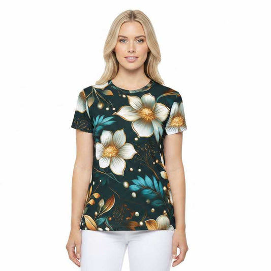 Women Poly Shirt with Floral Print F52