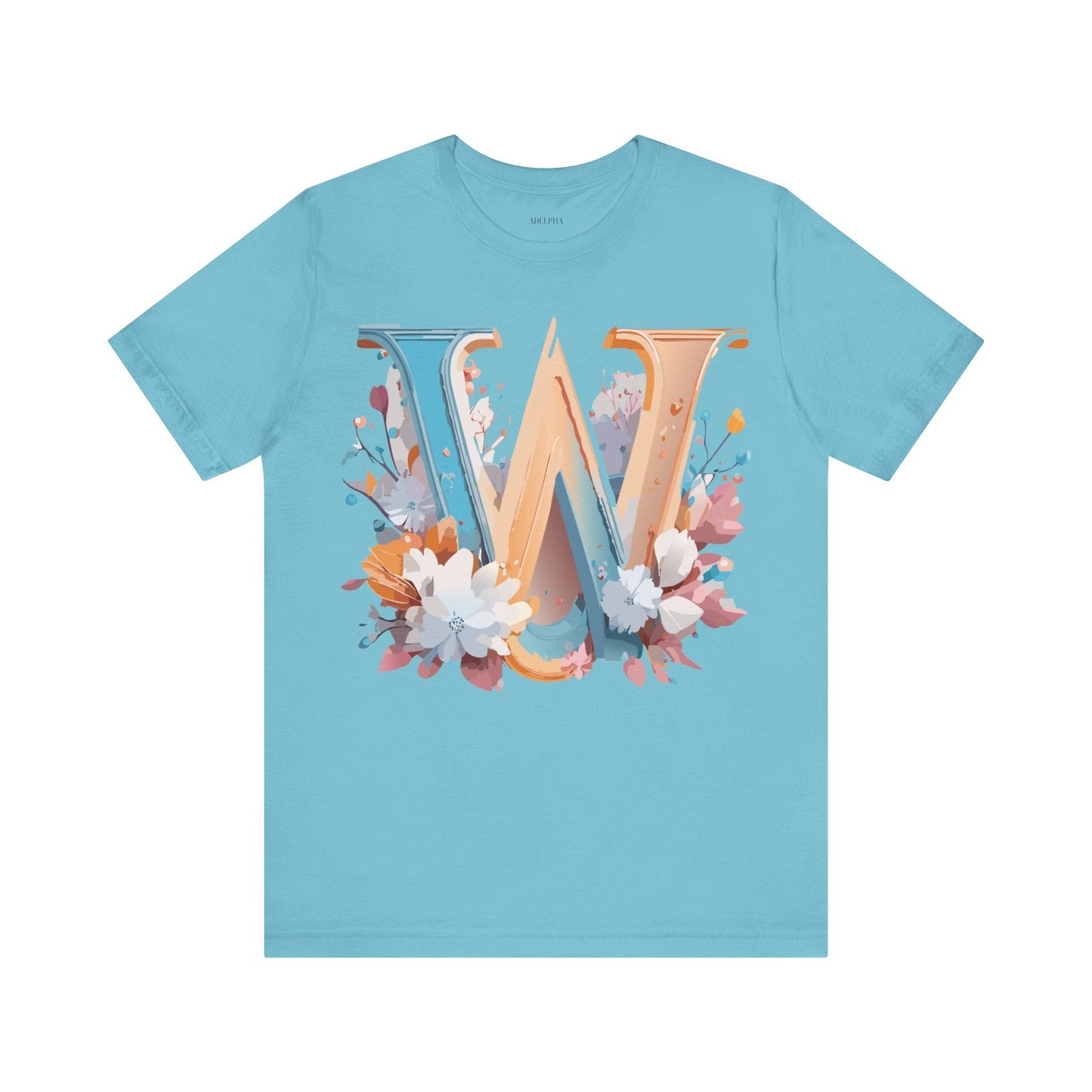 Letter W Shirt Graphic Tee Unisex Adelpha Vintage Inspired Art Design Short Sleeve
