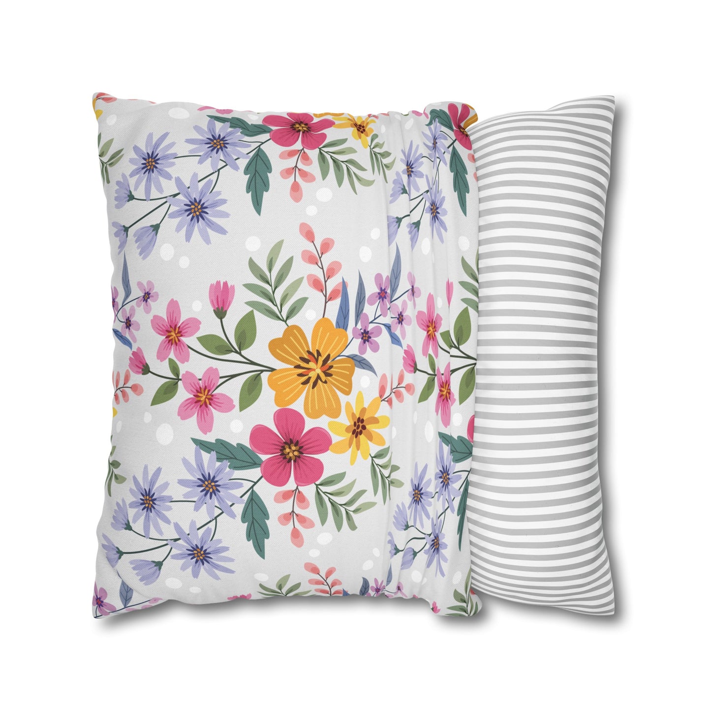 Funda de almohada de poliéster con diseño floral