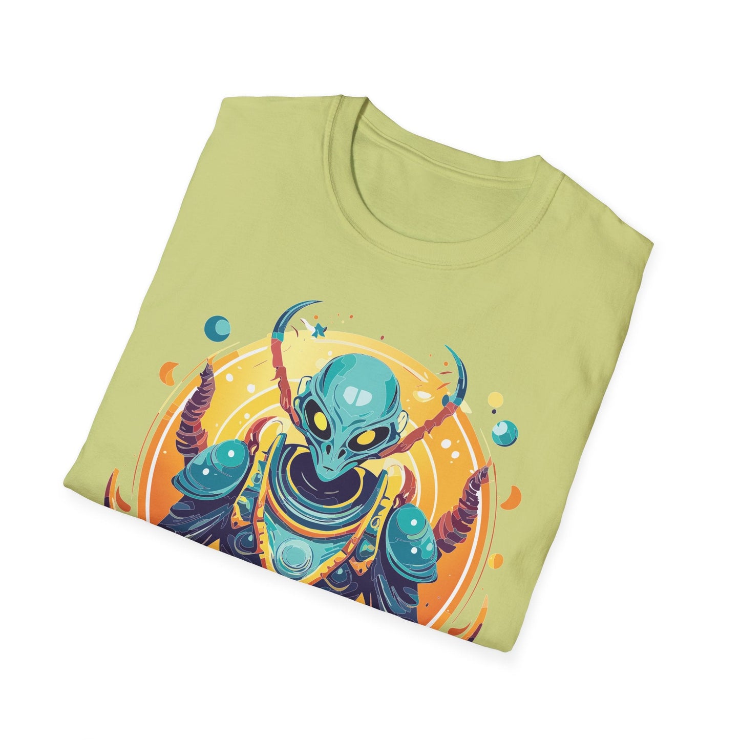 Alien Graphic Unisex Cotton Softstyle UFO Artwork Tee 16