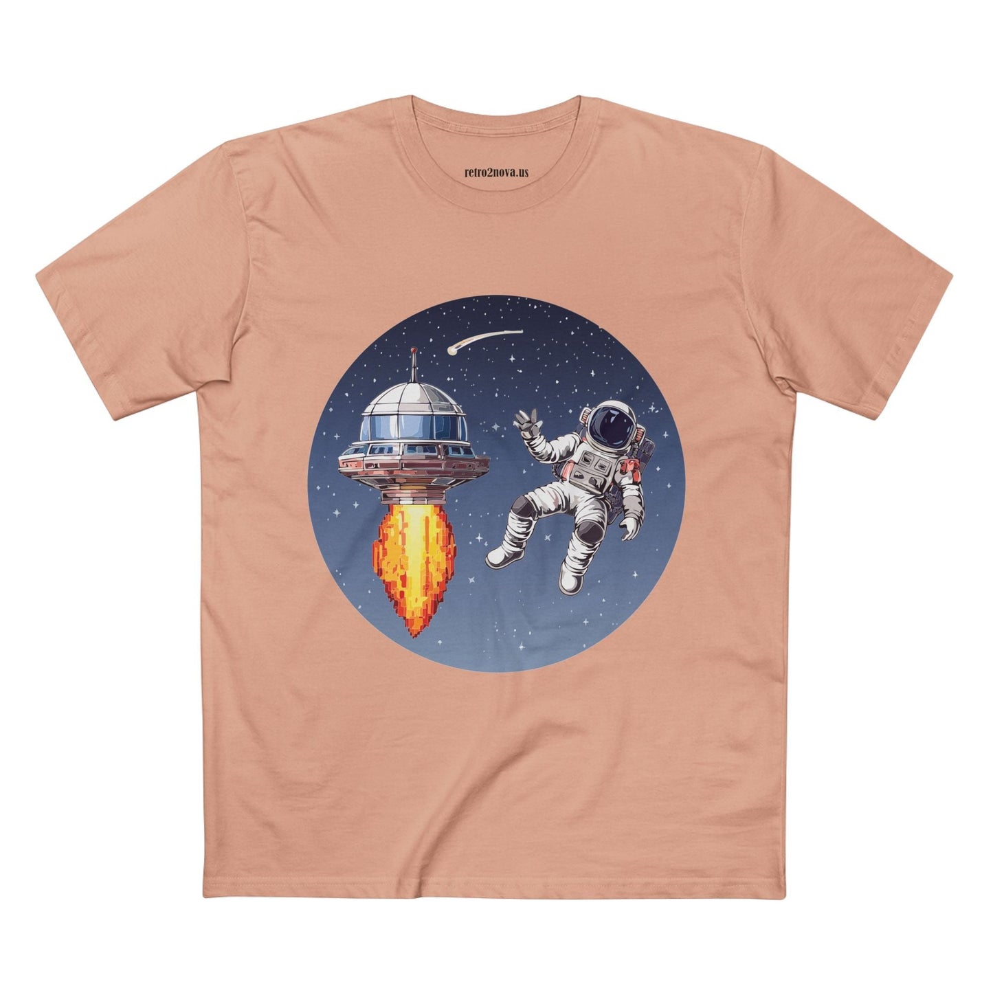 Cosmos Astronaut Shirt Unisex Premium Cotton Tee With Original Art Design Retro2Nova