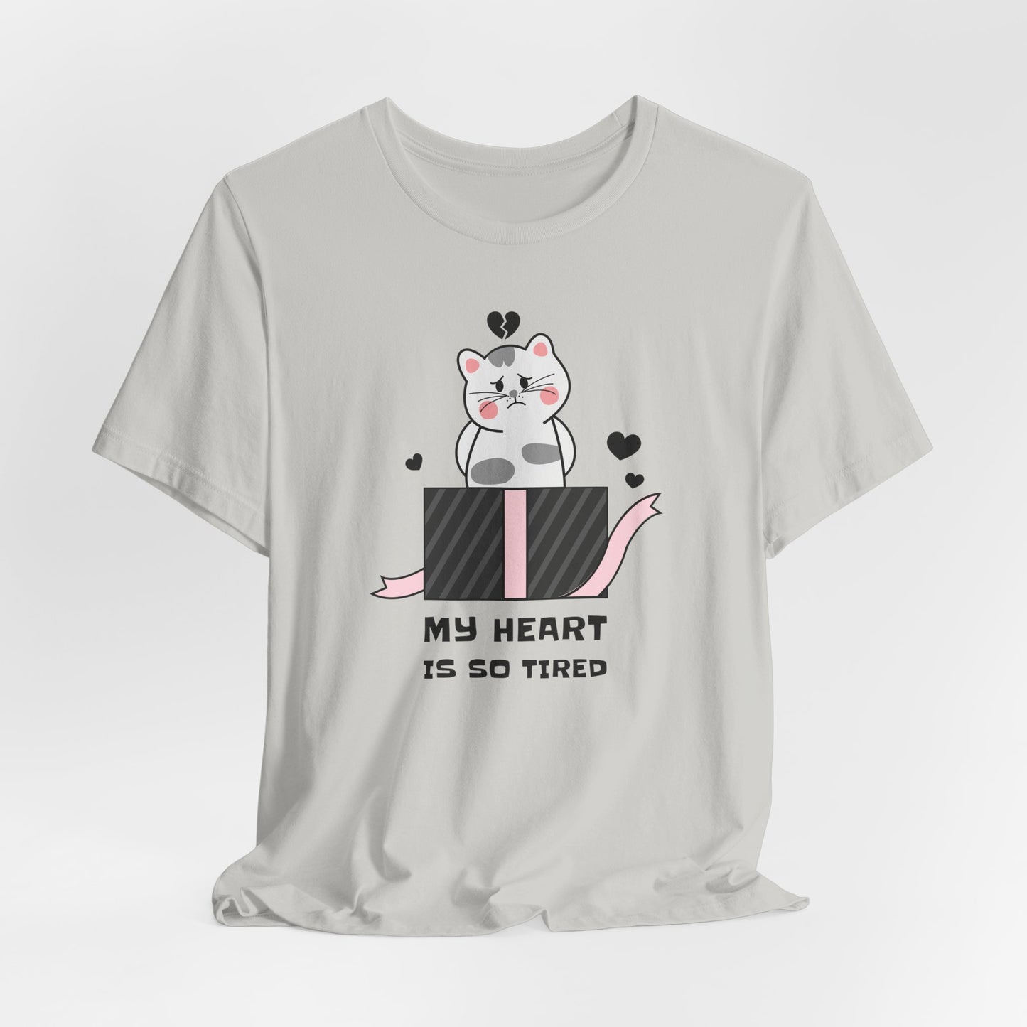 Cat Heart T-Shirt, Love T-Shirt, Tee Shirts with Animals, Valentine Day Shirt 16