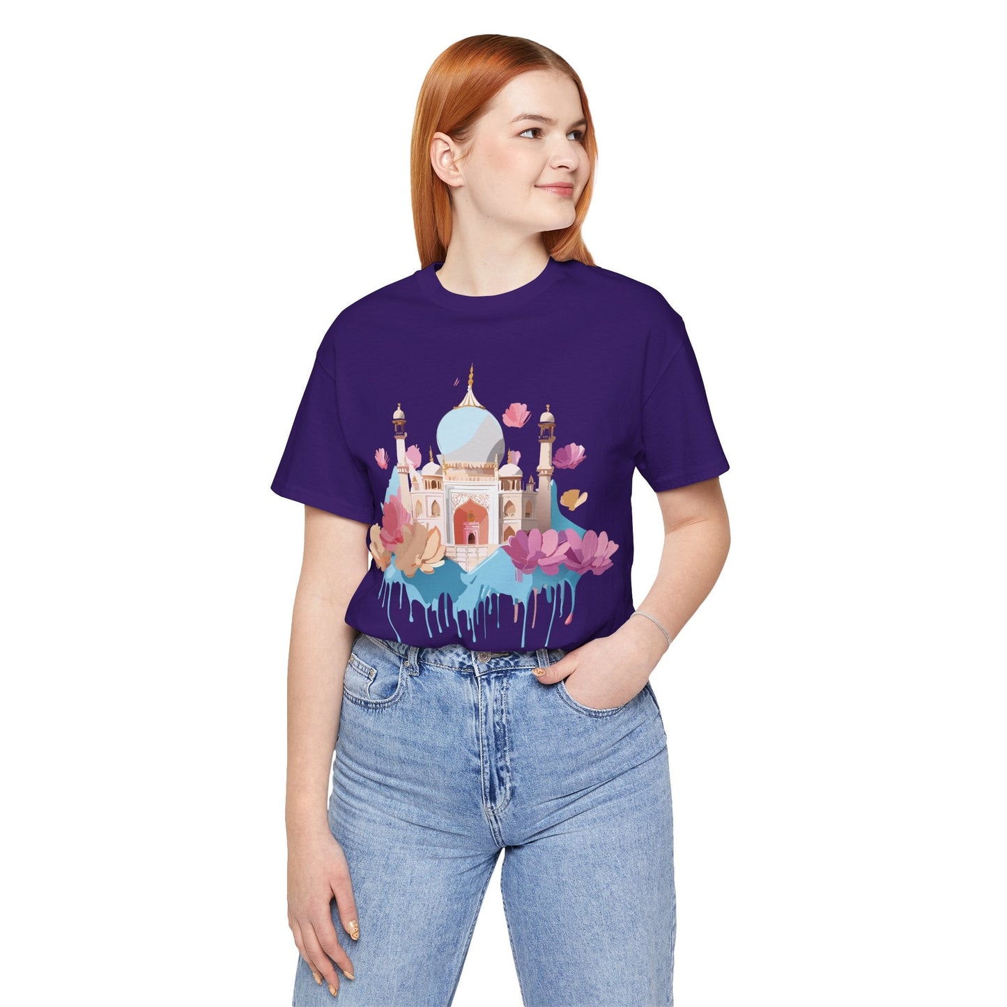 Unisex Taj Mahal Graphic Tee Tourist Shirt With Vintage Adelpha Artwork For Travel Lovers