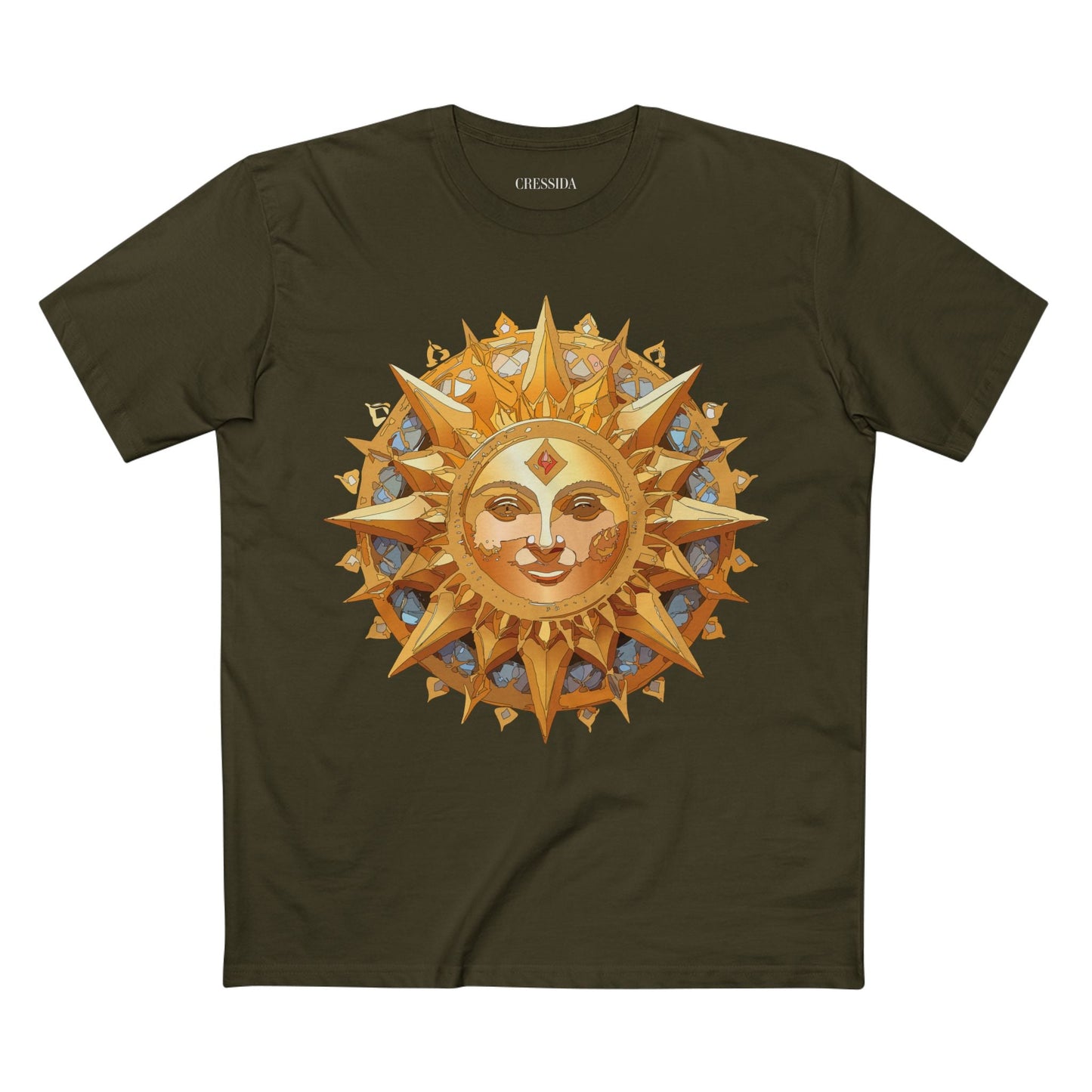 Gold Sun Graphic Unisex 100 Cotton T-Shirt with Golden Art Design 18