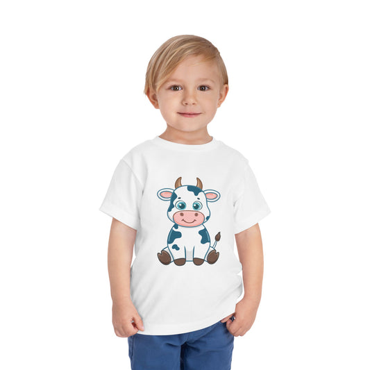 Cute Cow Toddler Short Sleeve Tee - Adorable Kids T-Shirt for Animal Lovers (T2-T5)