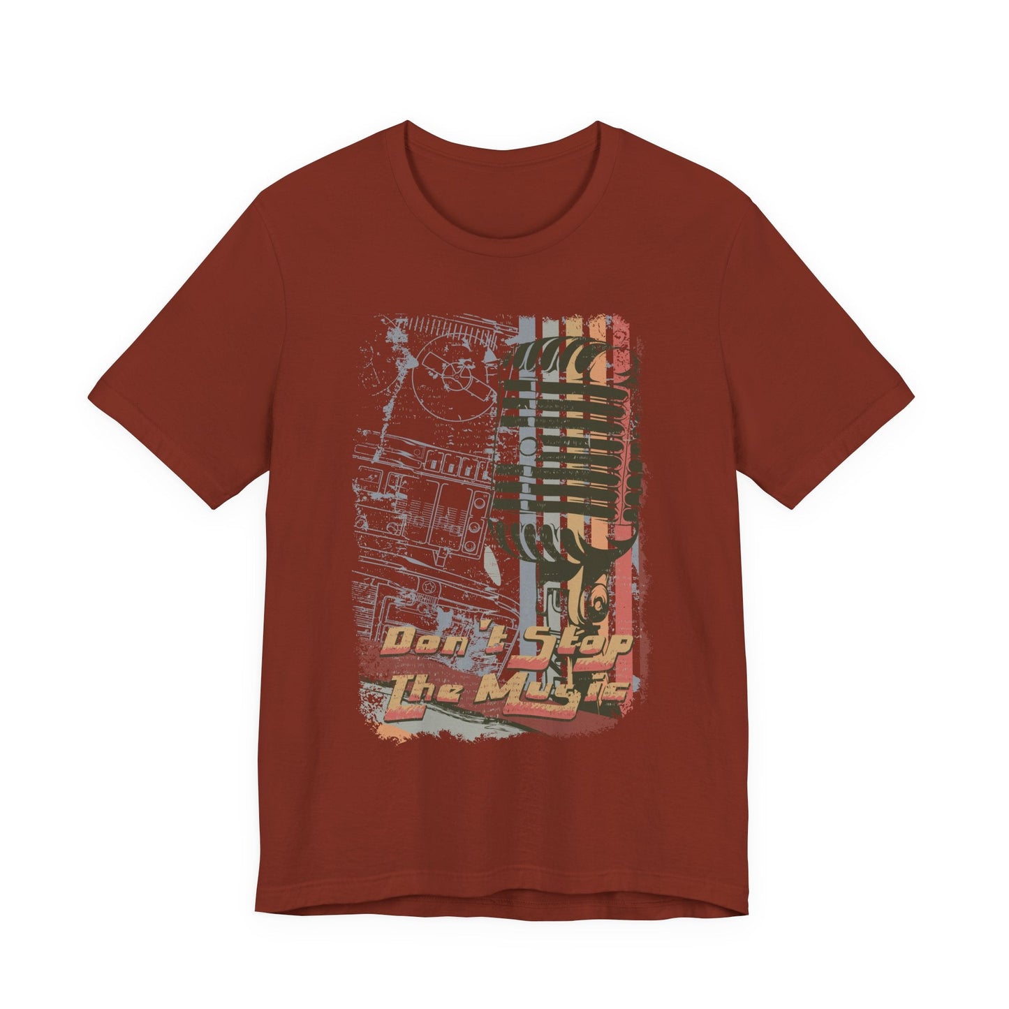 Retro Microphone Graphic Unisex Cotton T-Shirt r9