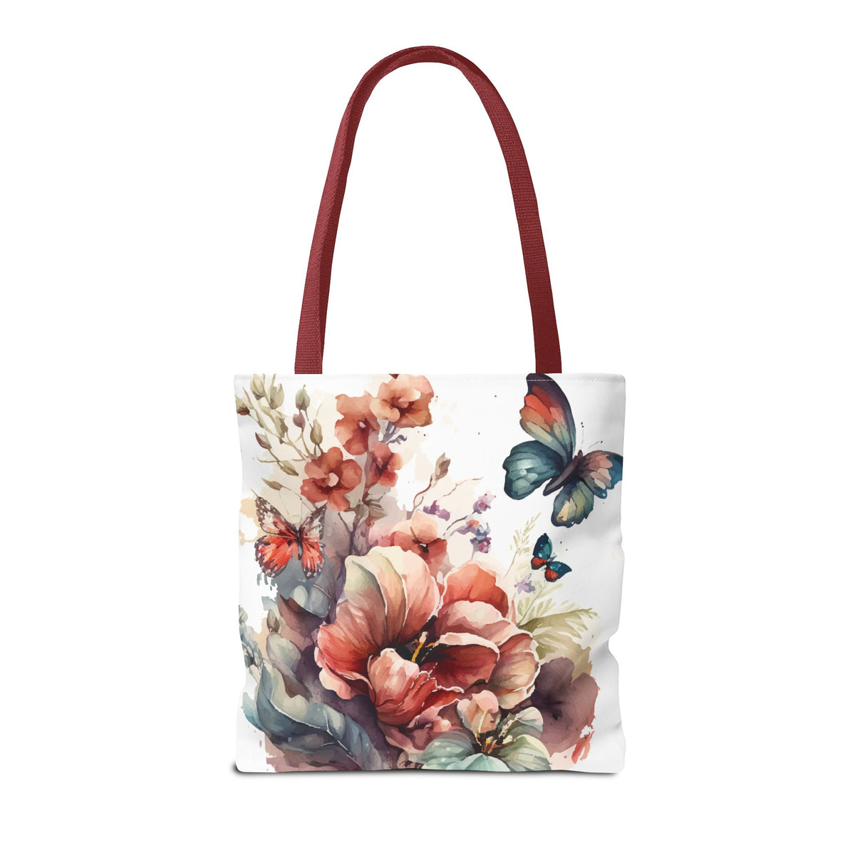 Bolsa de lona con estampado de mariposas 