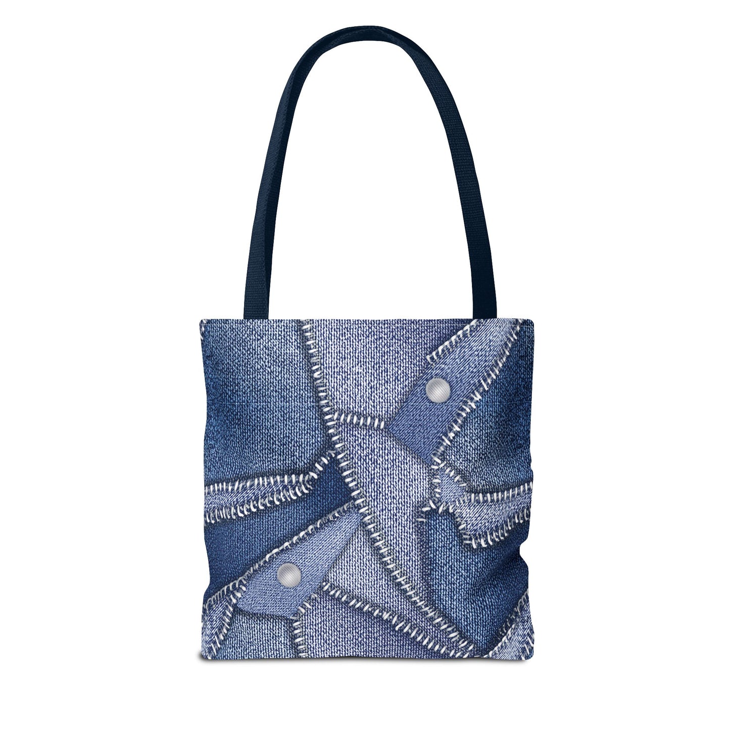 Denim Fabric Imitation Print Unisex Canvas Bag Poly Spun 3 Sizes Tote Bag 112