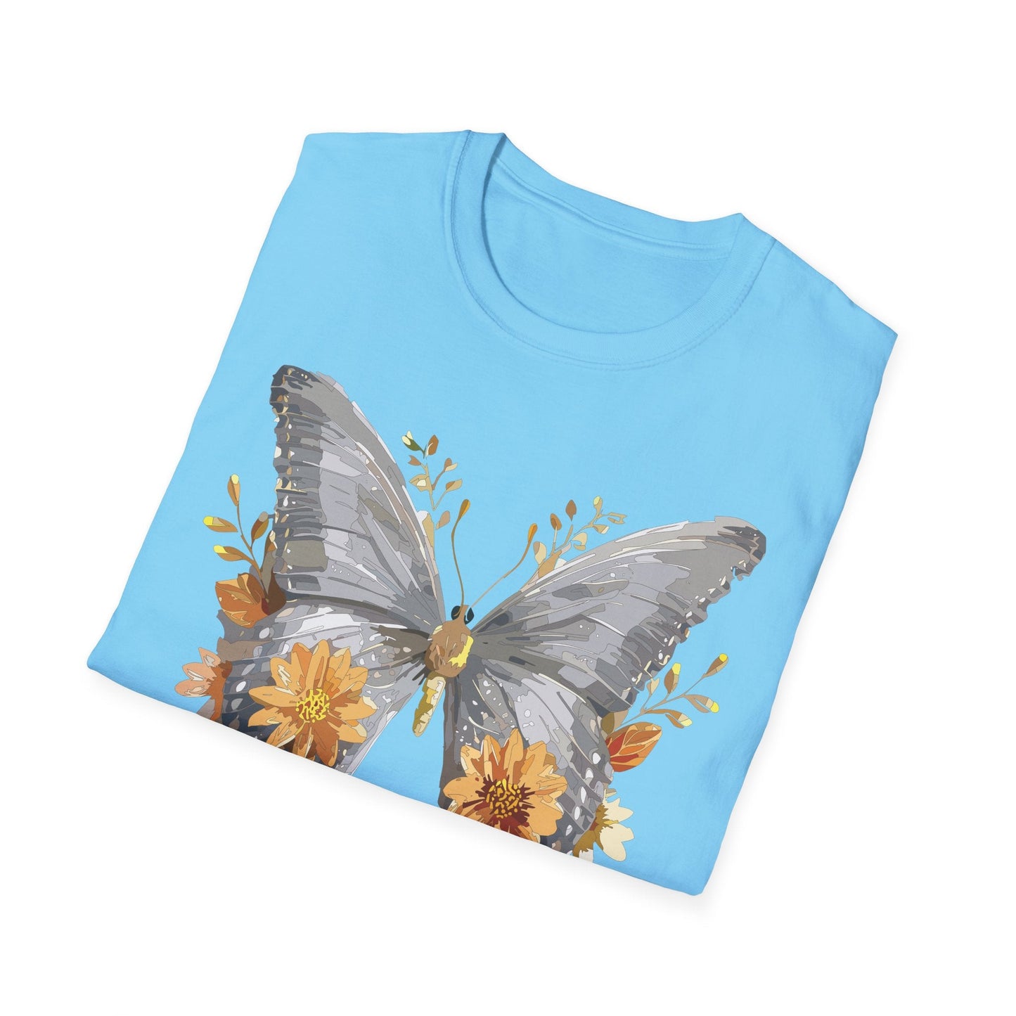 Butterfly T Shirt For Unisex Gildan Softstyle 64000 Cotton Comfort Monarch Design Tee