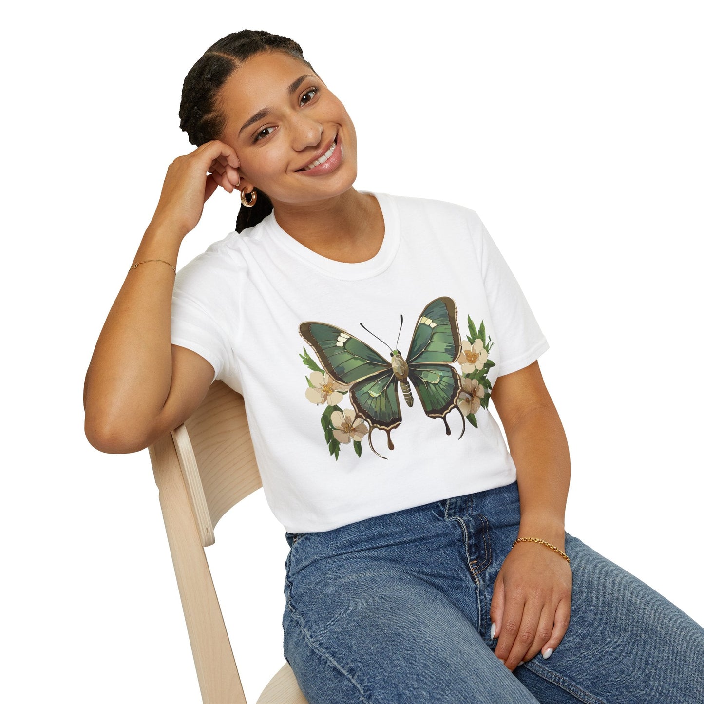 Butterfly Shirt Monarch Style Unisex T Shirt Gildan Softstyle 64000 100 Percent Ring Spun Cotton
