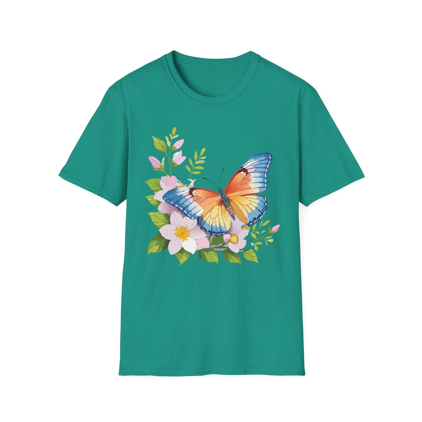 Butterfly T Shirt Unisex Monarch Design Gildan Softstyle 64000 Ring Spun Cotton Tee