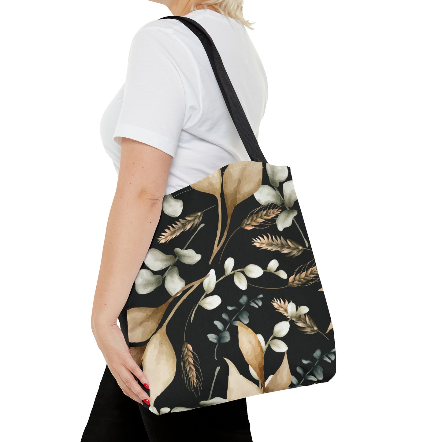 Canvastasche mit floralen Prints 