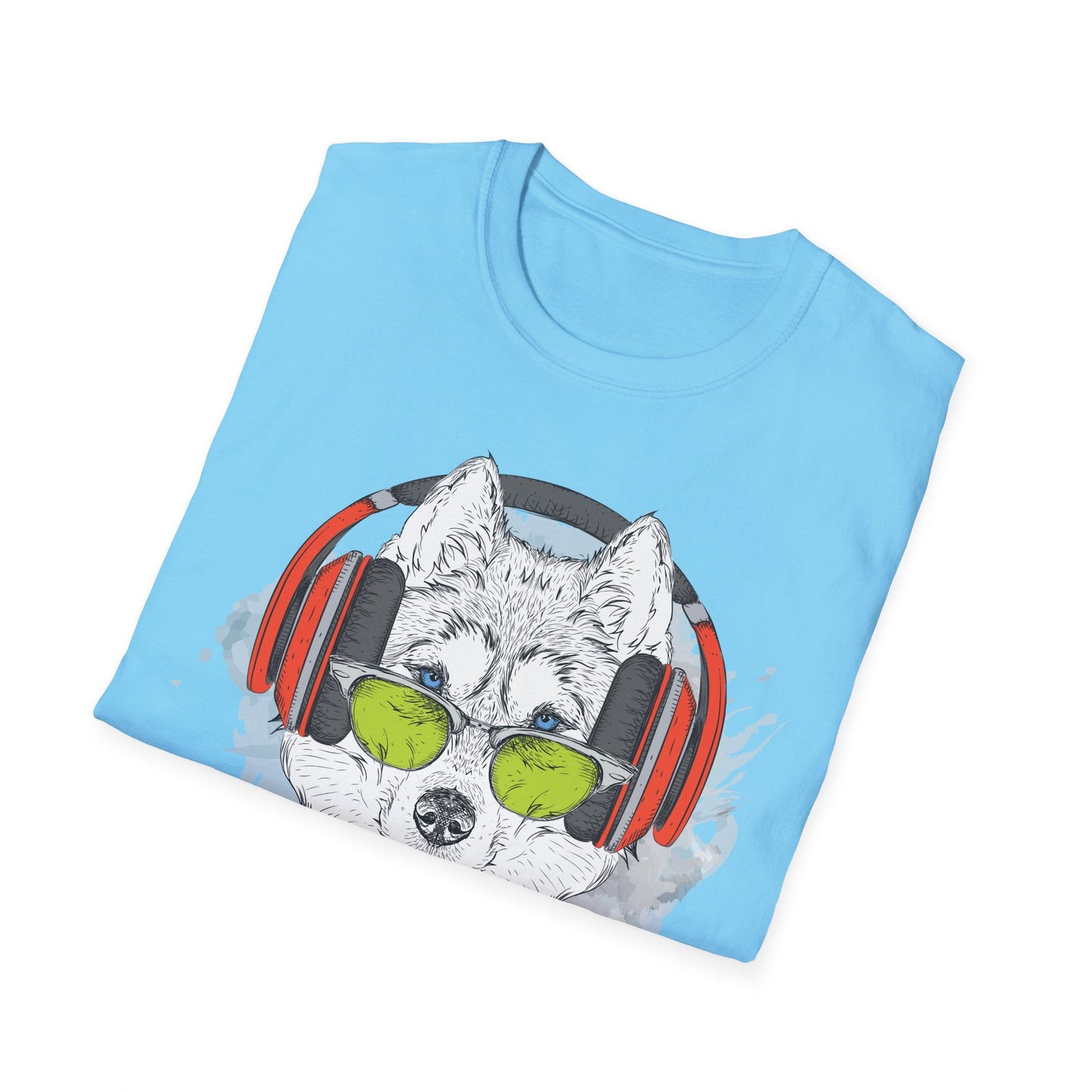 I Love Music Animals Shirt With Headphones Unisex Softstyle Tee Premium Comfort Short Sleeve