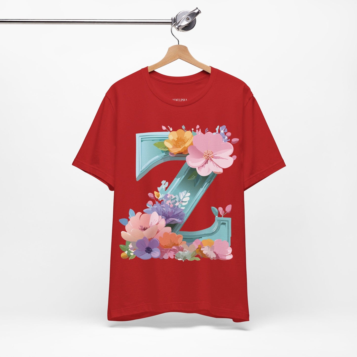 Letter Z Shirt Graphic Tee Unisex Jersey Short Sleeve By Adelpha Vintage Inspired Artwork