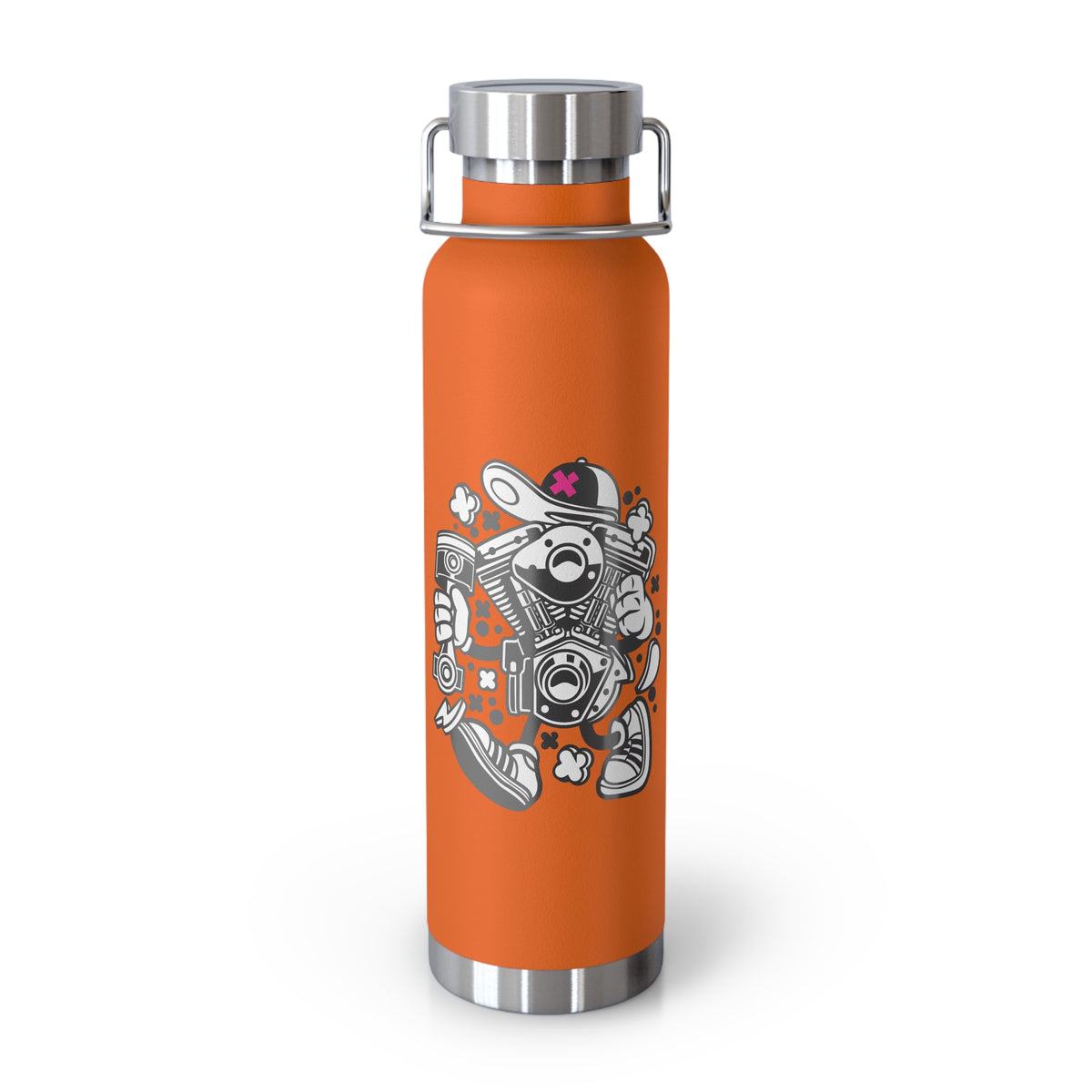 22oz Copper Insulated Water Bottle with Cartoon Design - CV38
