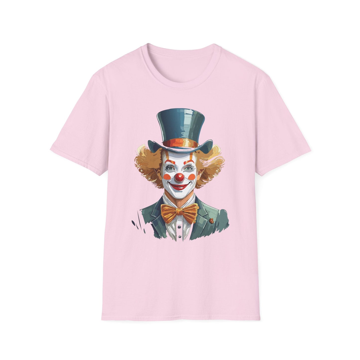 Funny Clown Shirt Unisex T Shirt Circus Style Tee With Scary Man Artwork Gildan 64000