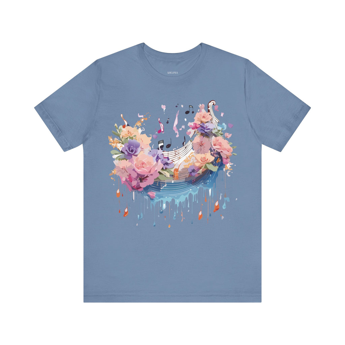 Music Graphic Unisex Cotton Bella+Canvas Tee with Art Design m84