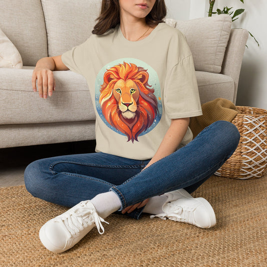 Majestic Lion Portrait T-Shirt | Colorful Roaring Mane Graphic